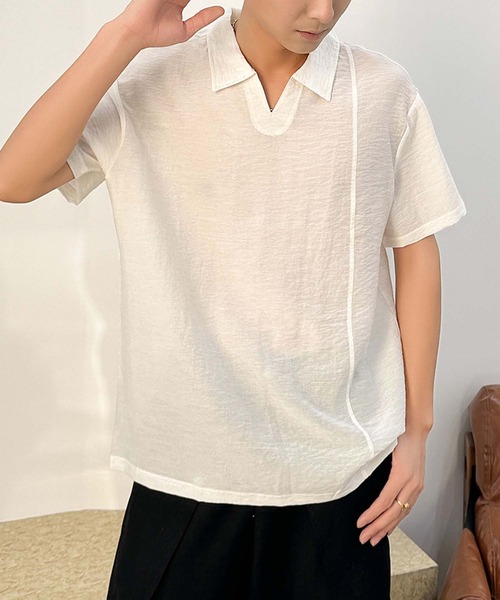 aimoha（アイモハ）の「【aimoha neo】Urban Polo Shirt (SS)（ポロシャツ・メンズ・ブラック/チョコ/ホワイト・XXX-LARGE/XX-LARGE/X-LARGE/LARGE）」の9枚目の写真