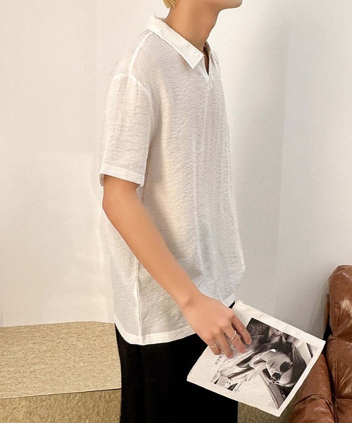 aimoha（アイモハ）の「【aimoha neo】Urban Polo Shirt (SS)（ポロシャツ・メンズ・ブラック/チョコ/ホワイト・XXX-LARGE/XX-LARGE/X-LARGE/LARGE）」の8枚目の写真