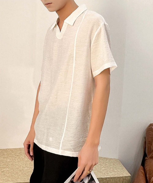 aimoha（アイモハ）の「【aimoha neo】Urban Polo Shirt (SS)（ポロシャツ・メンズ・ブラック/チョコ/ホワイト・XXX-LARGE/XX-LARGE/X-LARGE/LARGE）」の6枚目の写真