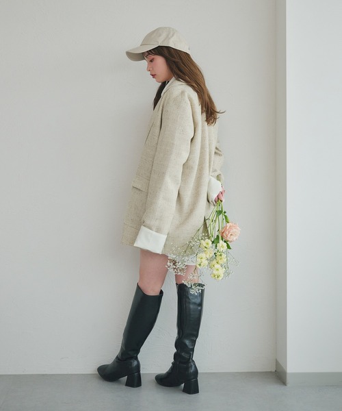 fupel（フぺル）の「spring tweed tailored jaket / スプリングツイードテーラードジャケット(setup対応可)（テーラードジャケット・レディース・ブラウン系その他/ライトベージュ・FREE）」の15枚目の写真