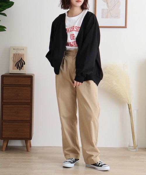 セール】ミニ裏毛V空きジップアップブルゾン（Tシャツ