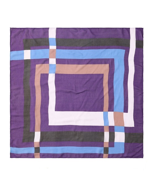 SUBLIME（サブライム）の「(SUBLIME)PATTERN BIG SCARF（バンダナ/スカーフ・レディース・パープル/グレー/オレンジ/ブルー・ONE SIZE）」の4枚目の写真