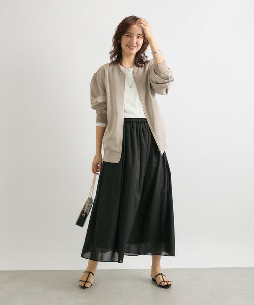 RIVE DROITE(リヴドロワ)の「ライトサテンブルゾン(ブルゾン・レディース・ブラック/ベージュ/グレイッシュベージュ・FREE)」の21枚目の写真