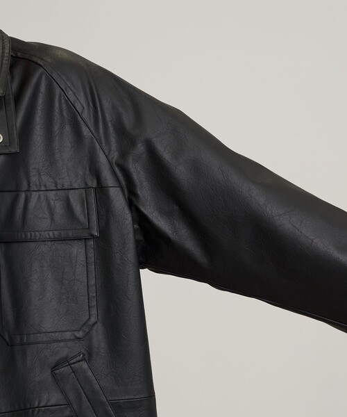 セール】ビンテージフェイクレザーカーコート（ブルゾン）｜PUBLIC