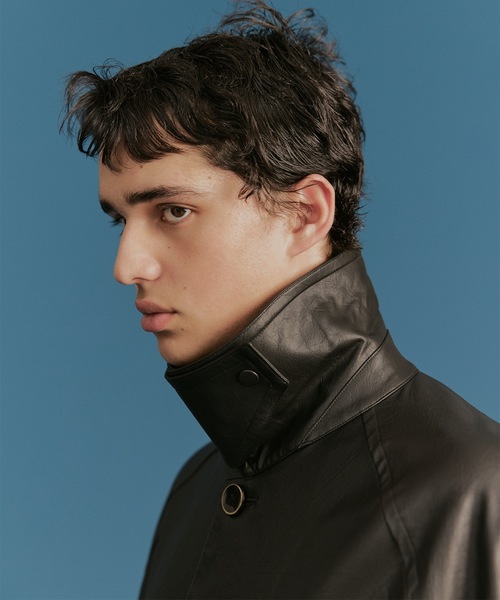 【イタリア製】MODACOLLEZIONI フェイクレザージャケット カーコート イタリア製】MODACOLLEZIONI フェイクレザージャケット カーコート