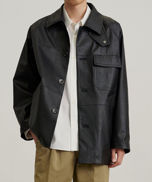 public hld パプリックホリデー　レザーカーコート PUBLIC HLD レザーカーコート - メルカリ