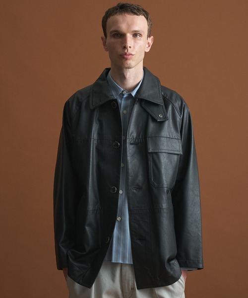 【イタリア製】MODACOLLEZIONI フェイクレザージャケット カーコート 日本製ロイヤルフェイクレザーカーコート | 【公式】SPU スプ