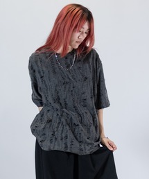 【a】〔Naive Magic〕ダメージ加工 ビッグシルエット クルーネックTシャツ