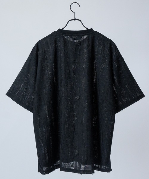 Naive magic（ナイーブマジック）の「【a】〔Naive Magic〕ダメージ加工 ビッグシルエット クルーネックTシャツ（Tシャツ/カットソー・メンズ・グレー/ブラック・LARGE/MEDIUM）」の22枚目の写真
