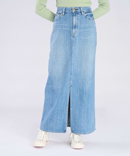 To b. by agnes b.(トゥービーバイアニエスベー)の「To b. by agnes b. x RED CARD TOKYO Denim Long SK ロングデニムスカート(スカート・レディース・ブルー系その他・40/38/36)」の3枚目の写真