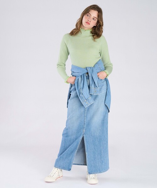 To b. by agnes b.(トゥービーバイアニエスベー)の「To b. by agnes b. x RED CARD TOKYO Denim Long SK ロングデニムスカート(スカート・レディース・ブルー系その他・40/38/36)」の8枚目の写真