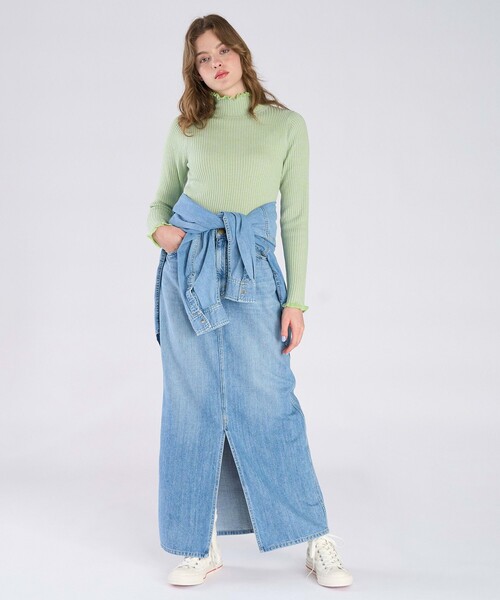 To b. by agnes b.(トゥービーバイアニエスベー)の「To b. by agnes b. x RED CARD TOKYO Denim Long SK ロングデニムスカート(スカート・レディース・ブルー系その他・40/38/36)」の9枚目の写真