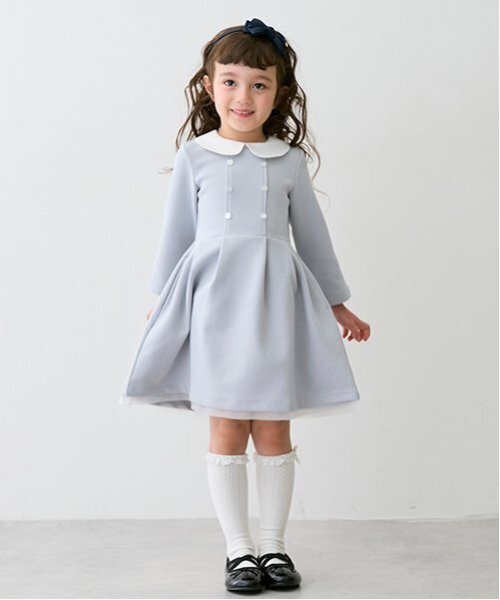 petit main（プティマイン）の「【POLO BCS】ポンチワンピース（ワンピース・キッズ・ライトピンク/グレー・80ｃｍ/90cm/110cm/100cm/120cm/130cm）」の2枚目の写真