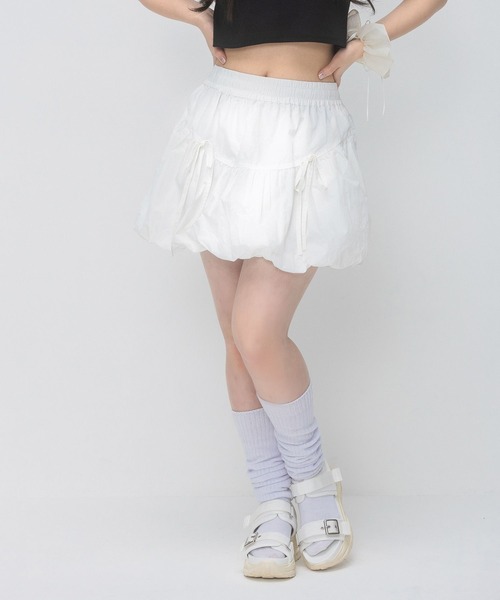 repipi armario（レピピ アルマリオ）の「リボンバルーンスカート（スカート・キッズ・ブラック/ホワイト・SMALL/MEDIUM/LARGE）」の7枚目の写真