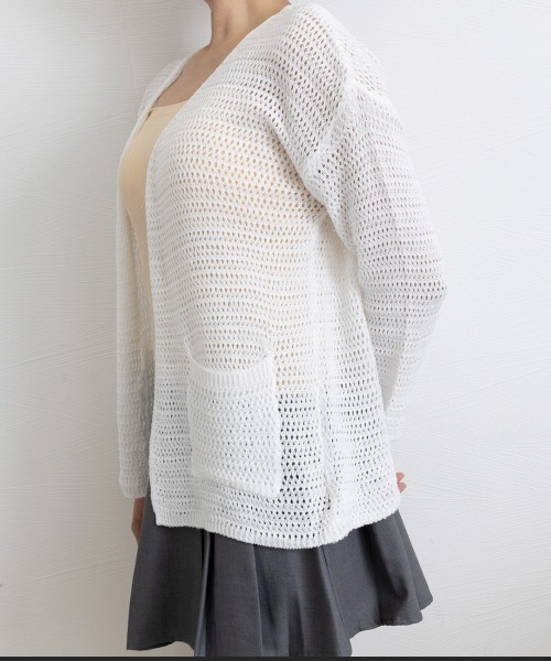 Miniministore(ミニミニストア)の「カーディガン メッシュトップス 薄手羽織(カーディガン/ボレロ・レディース・アイボリー/ホワイト/ダークベージュ・FREE)」の5枚目の写真