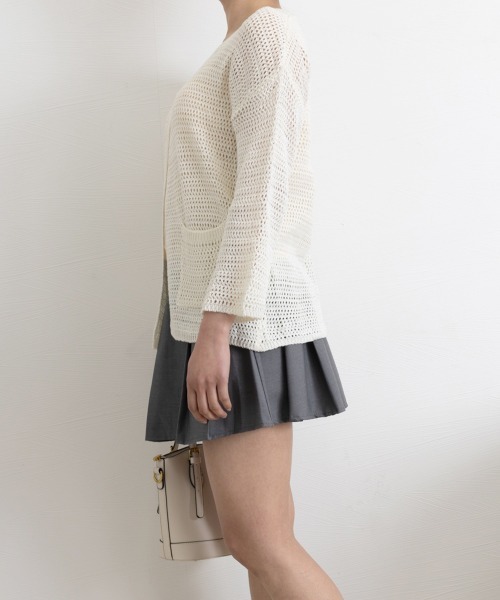 Miniministore(ミニミニストア)の「カーディガン メッシュトップス 薄手羽織(カーディガン/ボレロ・レディース・アイボリー/ホワイト/ダークベージュ・FREE)」の8枚目の写真
