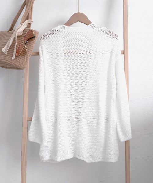Miniministore(ミニミニストア)の「カーディガン メッシュトップス 薄手羽織(カーディガン/ボレロ・レディース・アイボリー/ホワイト/ダークベージュ・FREE)」の13枚目の写真