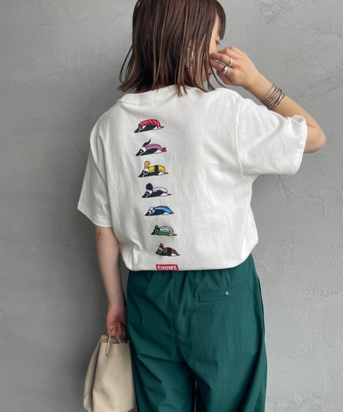 tシャツ 「WEB限定」「CHUMS/チャムス」 BOOBY SUSHI FRIENDS バックプリント ショートスリーブTシャツ レディース メンズ CHUMS tシャツ 「WEB限定」「CHUMS/チャムス」 BOOBY SUSHI