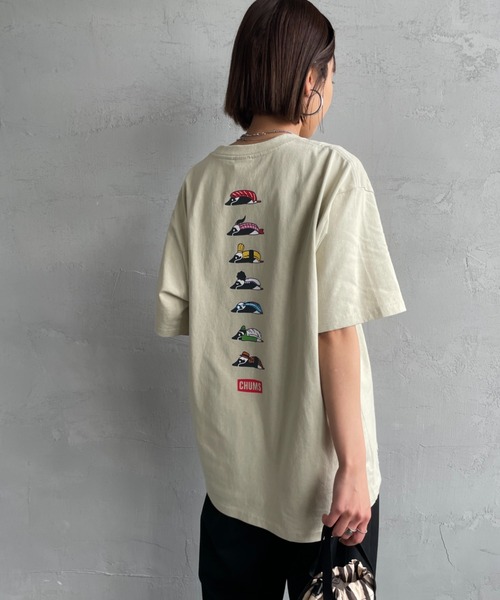 CHUMS（チャムス）の「【WEB限定】[CHUMS/チャムス] BOOBY SUSHI FRIENDS バックプリント ショートスリーブTシャツ（Tシャツ/カットソー・レディース・ホワイト/ピンク/ブラック/グレイッシュベージュ・M/L/XL）」の10枚目の写真