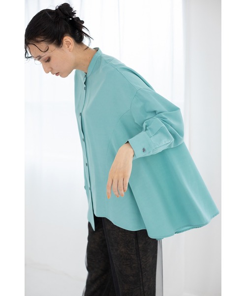 OSMOSIS(オズモーシス)の「アシンメトリーフレアーブラウス(シャツ/ブラウス・レディース・ホワイト/グリーン系その他/ブラック・ONE SIZE)」の9枚目の写真