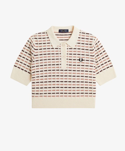 セール】Boucle Knitted Polo Shirt／ブークレニットポロシャツ