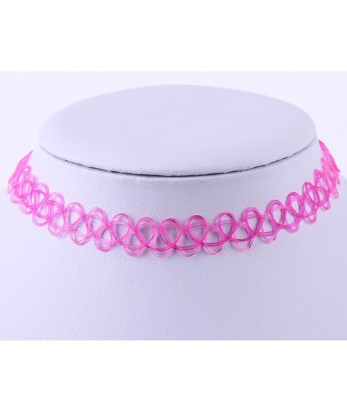 MASHIRO（マシロ）の「【MASHIRO】ワイヤータトゥーチョーカー/Y2K 平成ギャル 推しカラー（MA/EK277）（チョーカー・レディース・パープル/イエロー/レッド/ピンク/グリーン/グレー/ブルー/クリア/ブラック/ライトブルー/ライトピンク/その他/シルバー・FREE）」の16枚目の写真