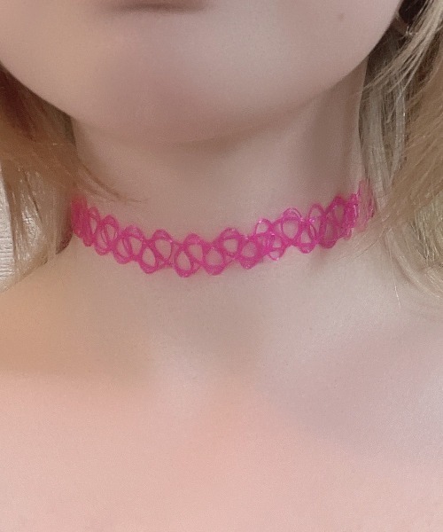 MASHIRO】ワイヤータトゥーチョーカー/Y2K 平成ギャル 推しカラー（MA