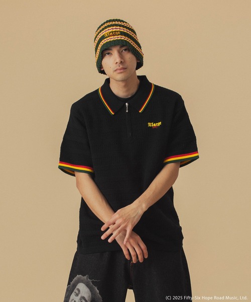 XLARGE×BOB MARLEY メッシュニットポロシャツ XLARGE（エクストララージ）の「XLARGE×BOB MARLEY MESH KNIT