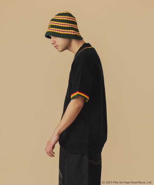 XLARGE×BOB MARLEY メッシュニットポロシャツ XLARGE×BOB MARLEY MESH KNIT POLO SHIRT（ポロシャツ）｜XLARGE