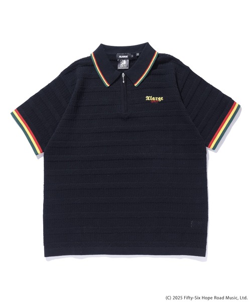 XLARGE×BOB MARLEY メッシュニットポロシャツ XLARGE×BOB MARLEY MESH KNIT POLO SHIRT（ポロシャツ）｜XLARGE