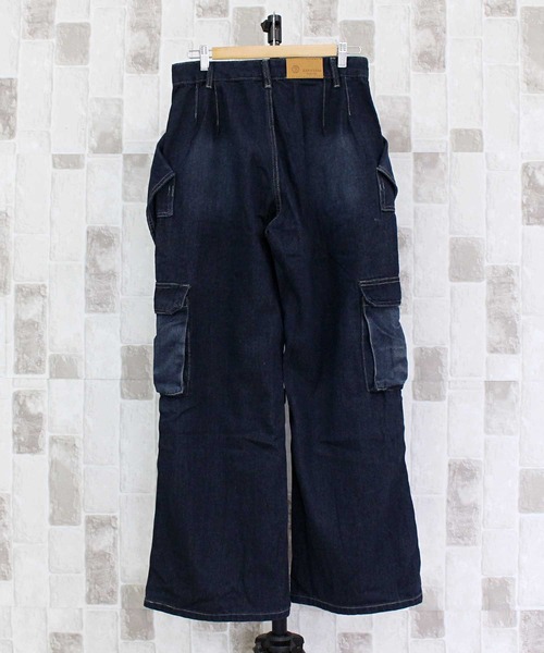 TopIsm(トップイズム)の「【2025】ビンテージ加工 デニム バギーワイドカーゴパンツ(デニムパンツ・メンズ・ネイビー・M/L)」の8枚目の写真