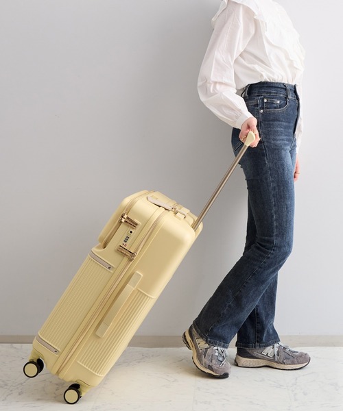 Jewelna Rose（ジュエルナローズ）の「コゼット・スーツケース Mサイズ  55L 05542（スーツケース/キャリーバッグ・レディース・ホワイト/グレイッシュベージュ/イエロー・FREE）」の7枚目の写真