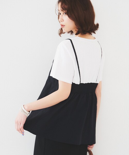 UNTITLED（アンタイトル）の「【洗える/Tシャツ】ビスチェドッキングプルオーバー（Tシャツ/カットソー・レディース・ベージュ系4/ブラック/ブラック系4・00/02/44/04）」の22枚目の写真