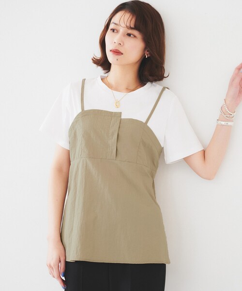 UNTITLED（アンタイトル）の「【洗える/Tシャツ】ビスチェドッキングプルオーバー（Tシャツ/カットソー・レディース・ベージュ系4/ブラック/ブラック系4・00/02/44/04）」の6枚目の写真