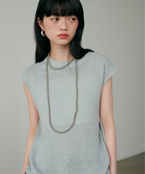 LARUTA(ラルータ)の「【LARUTA】綿麻シアータンク(タンクトップ・レディース・ブラック/ベージュ/オフホワイト/ミント・FREE)」の6枚目の写真
