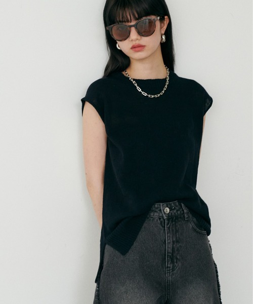 LARUTA(ラルータ)の「【LARUTA】綿麻シアータンク(タンクトップ・レディース・ブラック/ベージュ/オフホワイト/ミント・FREE)」の8枚目の写真