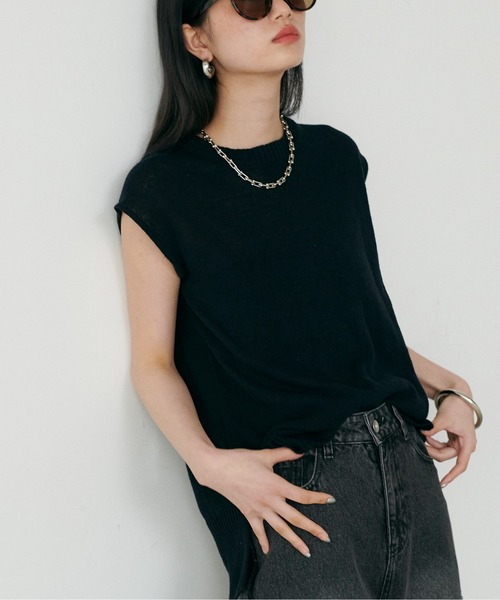 LARUTA(ラルータ)の「【LARUTA】綿麻シアータンク(タンクトップ・レディース・ブラック/ベージュ/オフホワイト/ミント・FREE)」の7枚目の写真