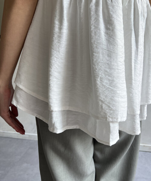 Chez toi（シェトワ）の「ピンタックペプラムブラウス（シャツ/ブラウス・レディース・サックスブルー/ホワイト/ブラック・FREE）」の22枚目の写真