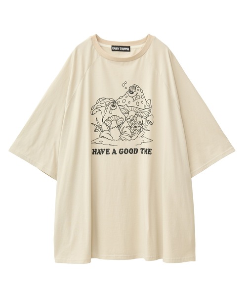 Candy Stripper(キャンディストリッパー)の「MUSHROOM TWINS OVER SIZE RAGLAN トップス(Tシャツ/カットソー・レディース・ライトベージュ/グリーン/ブラウン・FREE)」の22枚目の写真