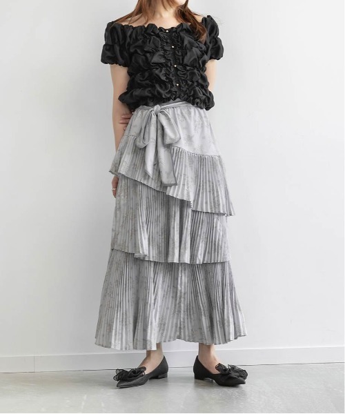 RANDA（ランダ）の「トワルドゥジュイティアードスカート（スカート・レディース・ピンク/ブルー/ホワイト・0/1）」の9枚目の写真