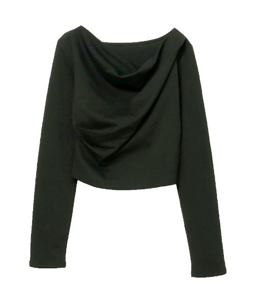 Rejoule（リジュール）の「ドレープデザインロングスリーブTシャツ（Tシャツ/カットソー・レディース・ブラック/ホワイト/クリーム・FREE）」の14枚目の写真