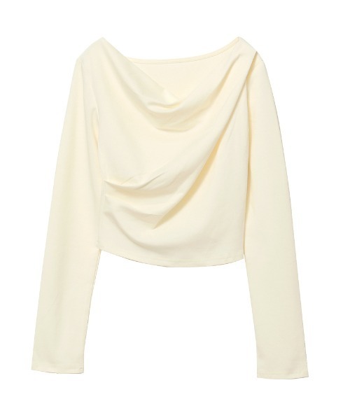 Rejoule（リジュール）の「ドレープデザインロングスリーブTシャツ（Tシャツ/カットソー・レディース・ブラック/ホワイト/クリーム・FREE）」の15枚目の写真