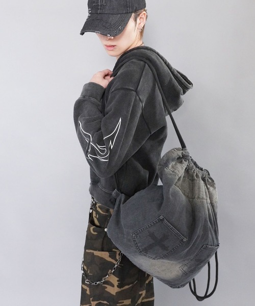 00's vintage クロスジップ レザー リュック アーカイブ y2k 00's