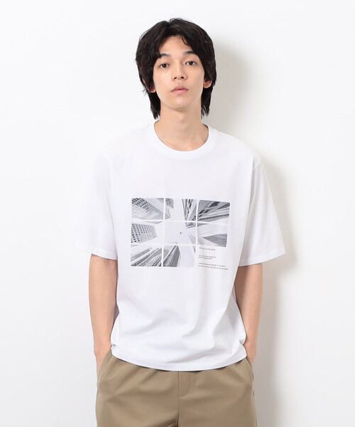 COMME CA ISM(コムサイズム)の「【接触冷感】 Feel-Cool フォトTシャツ 「CITY SKY」(Tシャツ/カットソー・メンズ・グレー/ホワイト・LARGE/MEDIUM)」の14枚目の写真