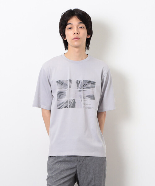 COMME CA ISM(コムサイズム)の「【接触冷感】 Feel-Cool フォトTシャツ 「CITY SKY」(Tシャツ/カットソー・メンズ・グレー/ホワイト・LARGE/MEDIUM)」の17枚目の写真