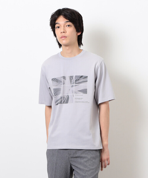 COMME CA ISM(コムサイズム)の「【接触冷感】 Feel-Cool フォトTシャツ 「CITY SKY」(Tシャツ/カットソー・メンズ・グレー/ホワイト・LARGE/MEDIUM)」の18枚目の写真