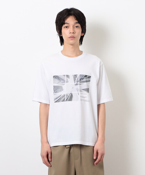 COMME CA ISM(コムサイズム)の「【接触冷感】 Feel-Cool フォトTシャツ 「CITY SKY」(Tシャツ/カットソー・メンズ・グレー/ホワイト・LARGE/MEDIUM)」の3枚目の写真
