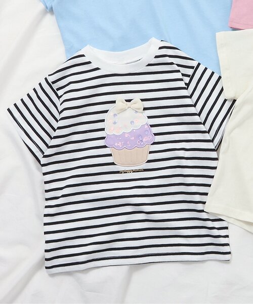 apres les cours（アプレレクール）の「【ジュニア対応】8柄バラエティモチーフ半袖Tシャツ（Tシャツ/カットソー・キッズ・ベージュ/サックスブルー/グレー/アイボリー/その他2/グリーン/レインボー/ピンク・130/120/110/100/90/80/140）」の8枚目の写真