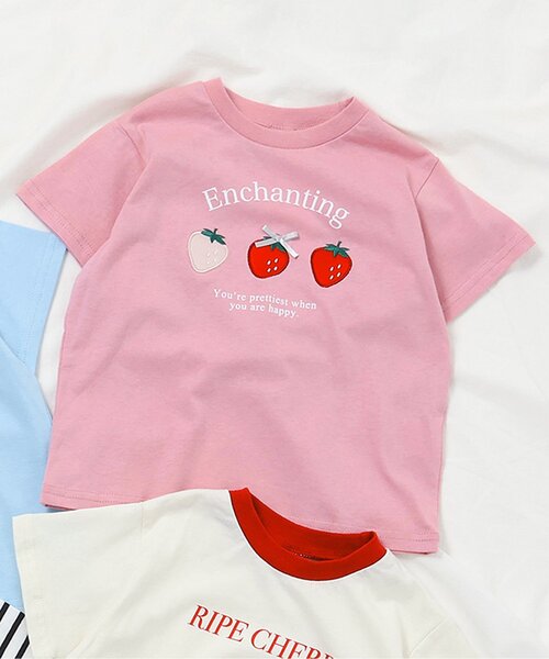 apres les cours（アプレレクール）の「【ジュニア対応】8柄バラエティモチーフ半袖Tシャツ（Tシャツ/カットソー・キッズ・ベージュ/サックスブルー/グレー/アイボリー/その他2/グリーン/レインボー/ピンク・130/120/110/100/90/80/140）」の6枚目の写真