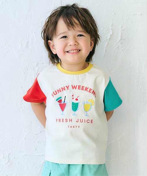 apres les cours（アプレレクール）の「【ジュニア対応】8柄バラエティモチーフ半袖Tシャツ（Tシャツ/カットソー・キッズ・ベージュ/サックスブルー/グレー/アイボリー/その他2/グリーン/レインボー/ピンク・130/120/110/100/90/80/140）」の7枚目の写真